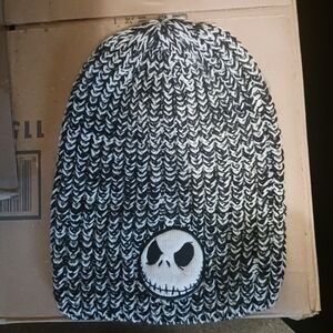 Black and White Skull Knit Beanie